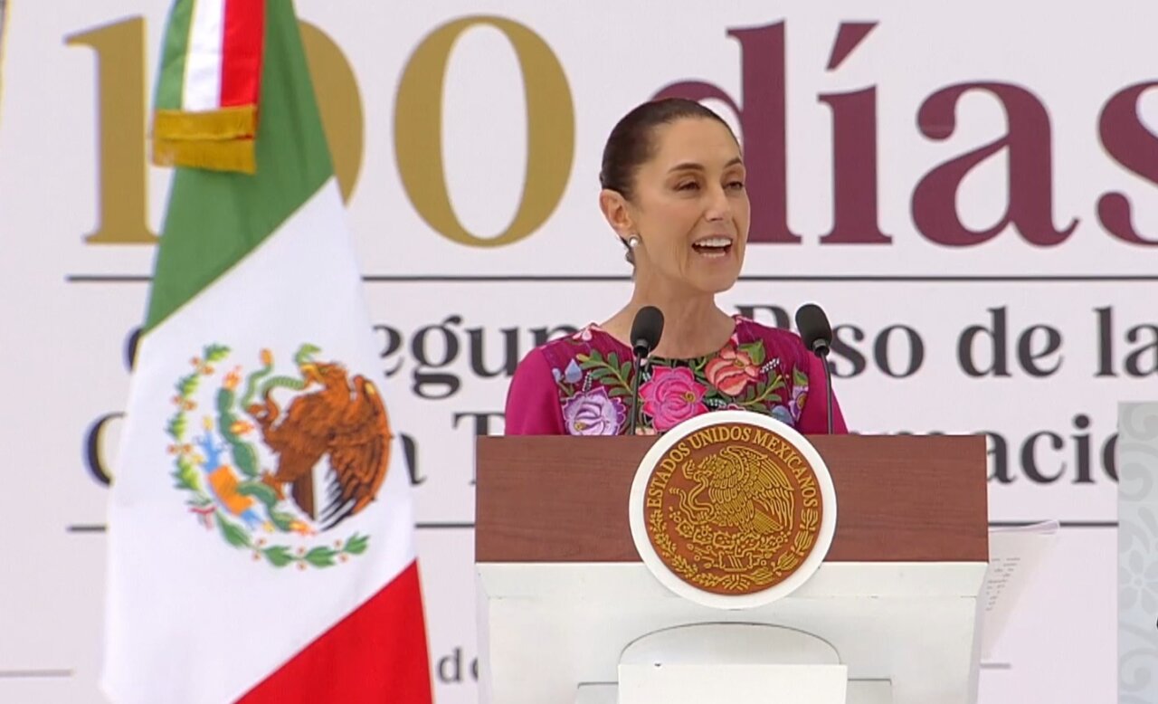 Habla Sheinbaum sobre la relación entre México y EUA durante su informe de los primeros 100 días de gobierno