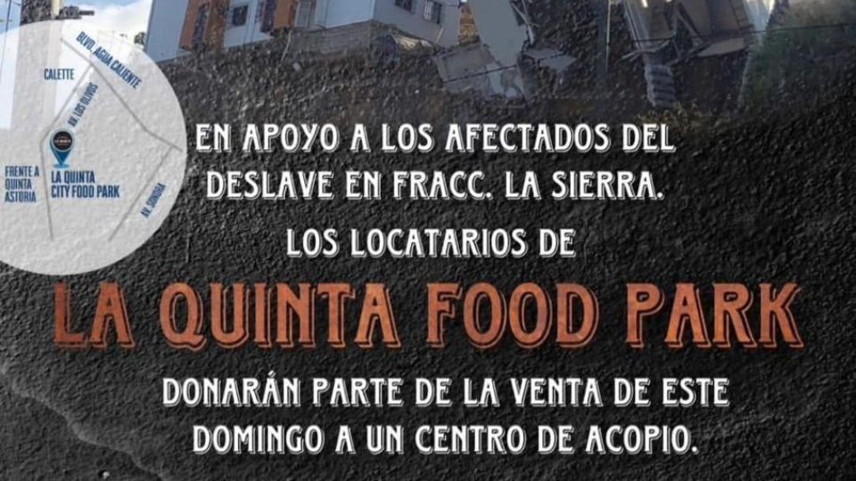 Restauranteros donarán ganancias a damnificados de La Sierra. I FOTO: WEB