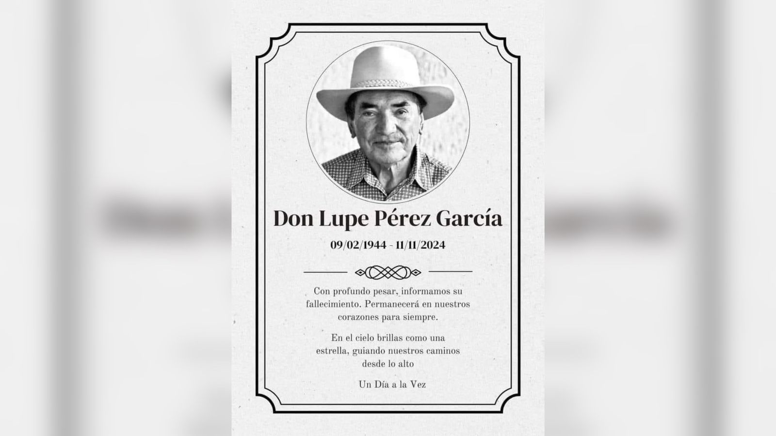 Muere Guadalupe Pérez García, fundador del restaurante “El Nido”