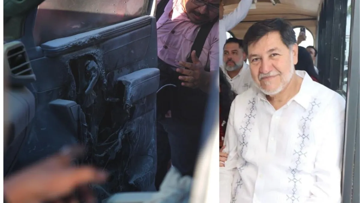 Se incendia camioneta de Fernández Noroña en Tamaulipas