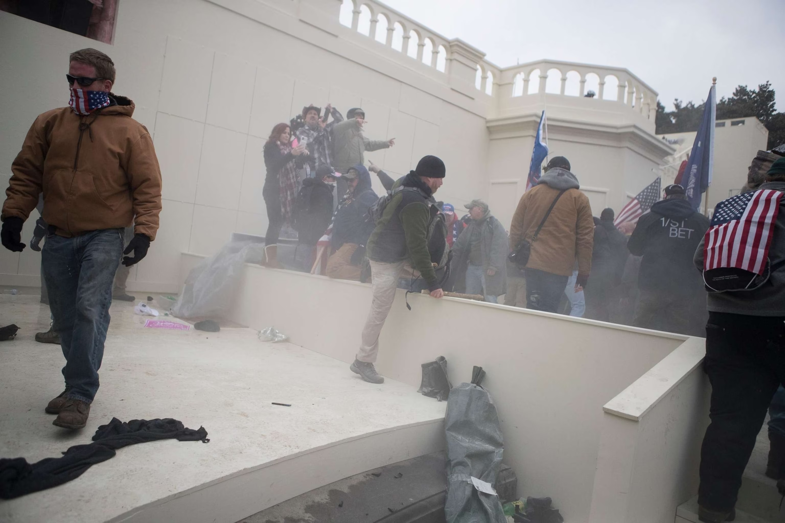 Esta foto presuntamente muestra a Yetman durante los disturbios del 6 de enero IFOTO: Jerry Habraken/USA TODAY Network