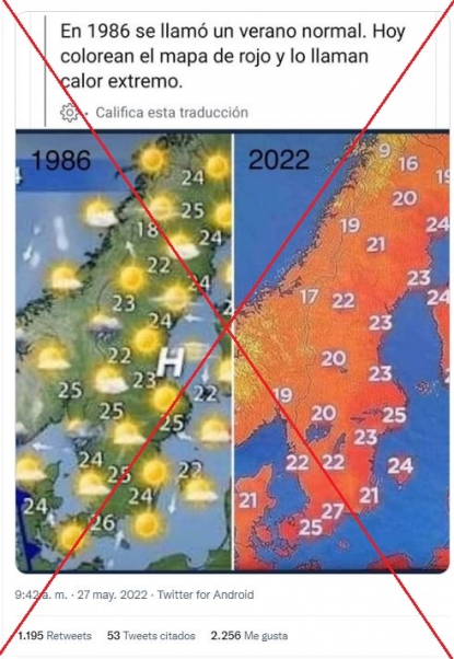 Usuarios en redes intentan minimizar los cambios climáticos en Europa.