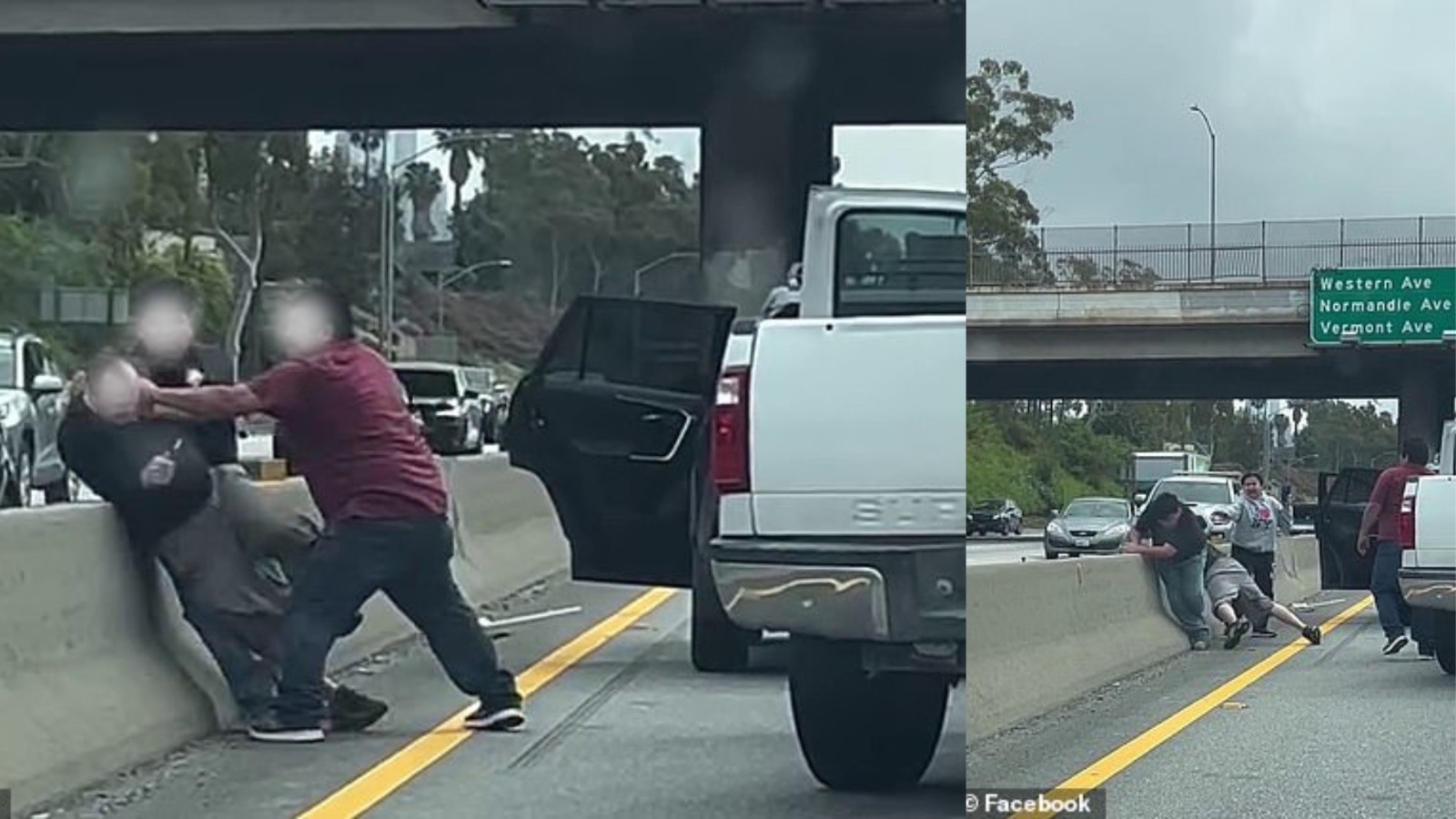 Golpean padre e hijo a otro hombre en una carretera de California
