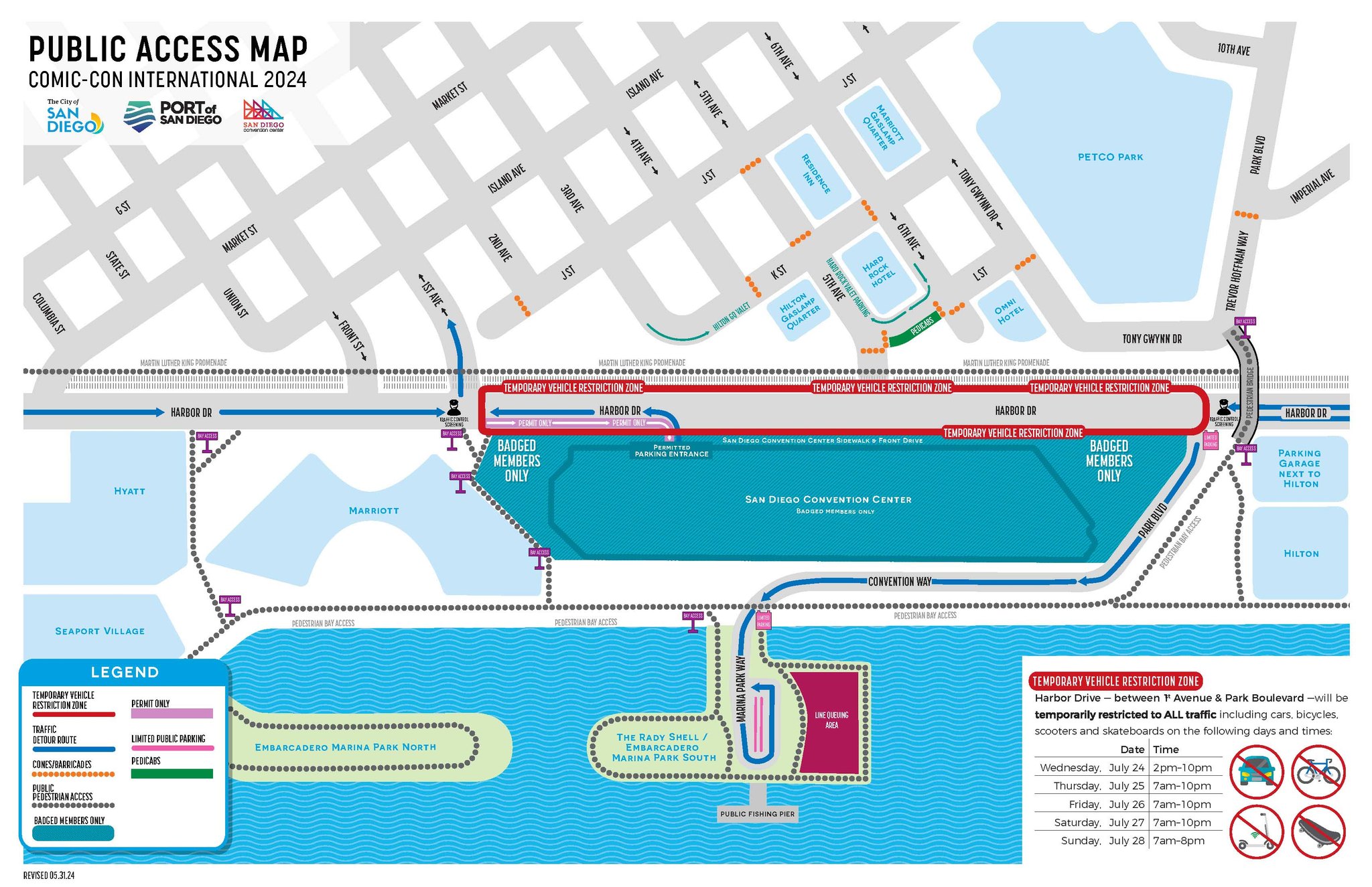 Road closures in San Diego for Comic-Con Event