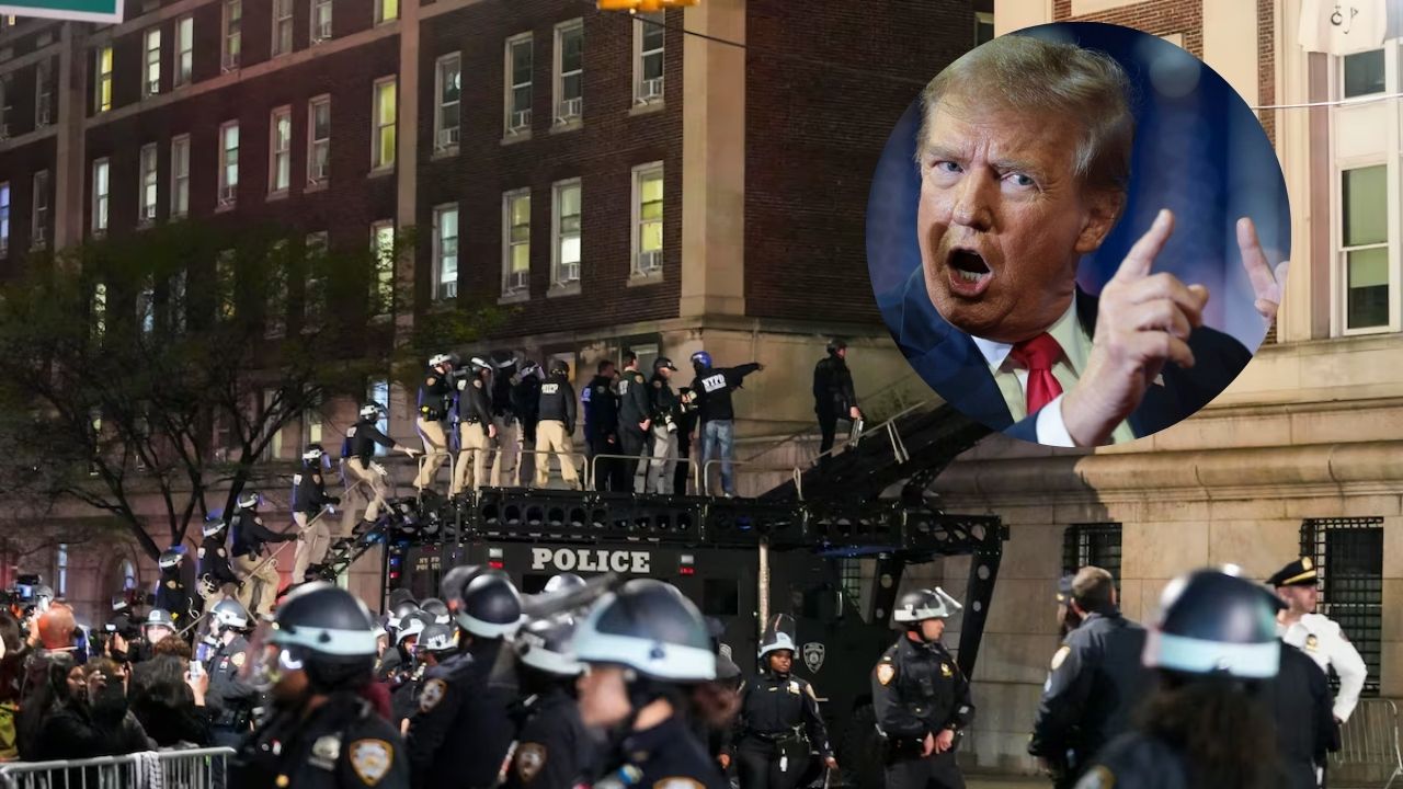 Elogia Trump a policías que desalojaron la Universidad de Columbia