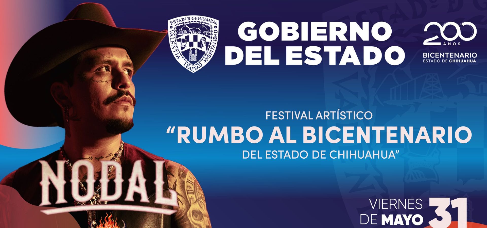 Christian Nodal ofrecerá concierto gratuito en Ciudad Juárez