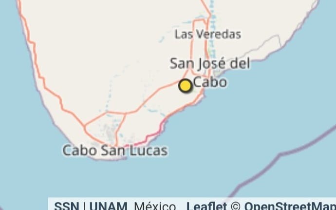 Se registra temblor de magnitud 3.2: San José del Cabo