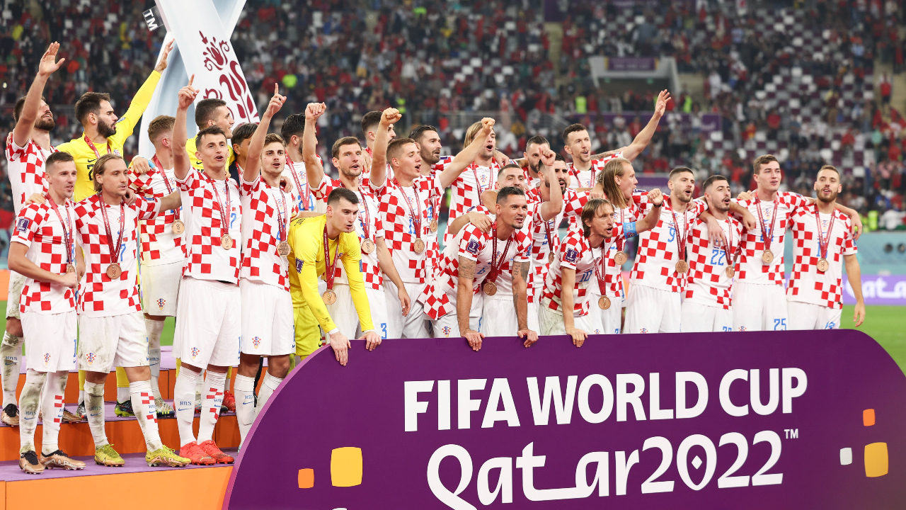 Croacia celebra el tercer lugar en Qatar 2022. (Foto: Twitter @FIFAWoeldCup)