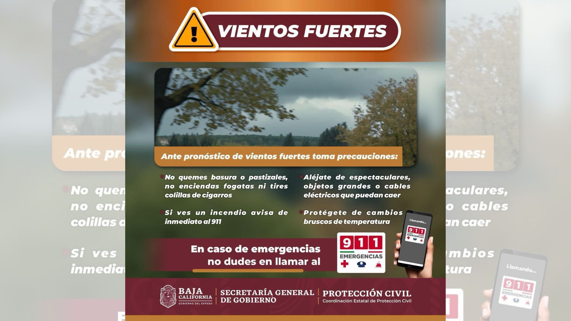 ¡Alerta! Anuncian fuertes vientos para este sábado en BC