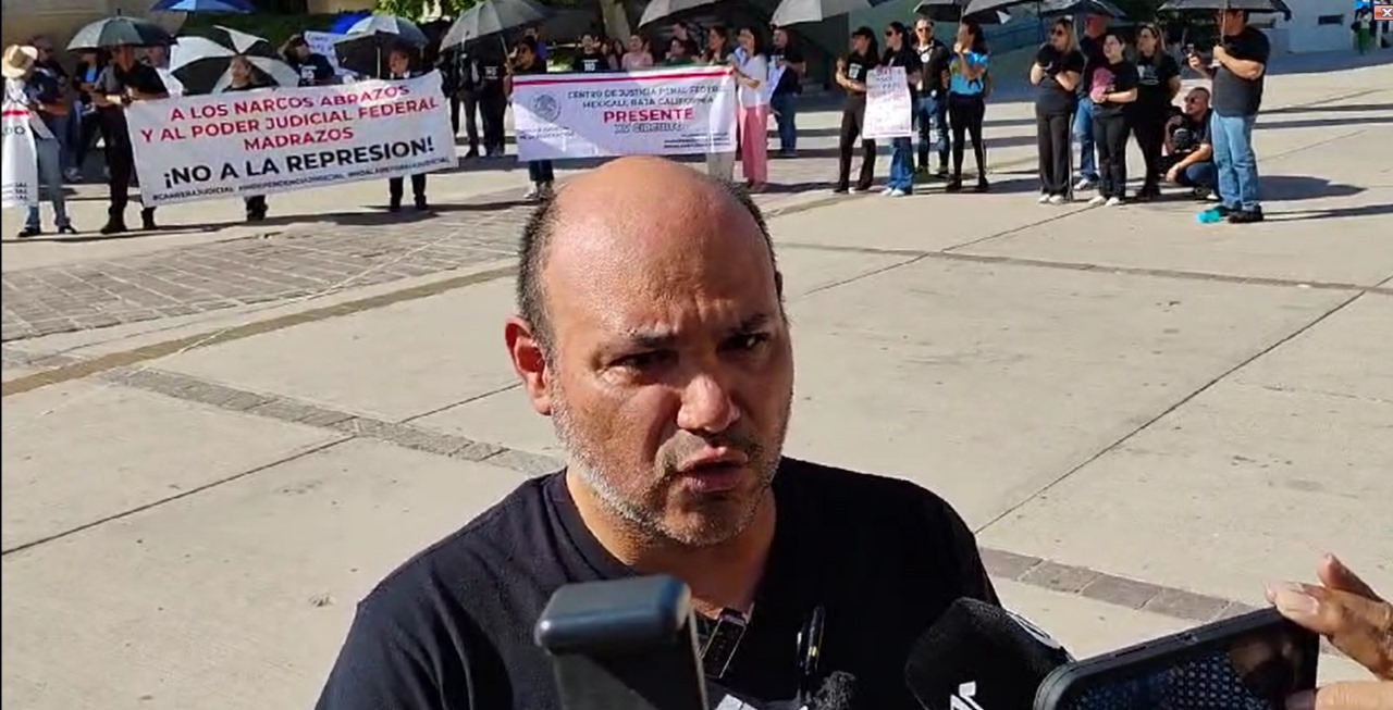 Protestan trabajadores de PJF contra reformas constitucionales: Mexicali