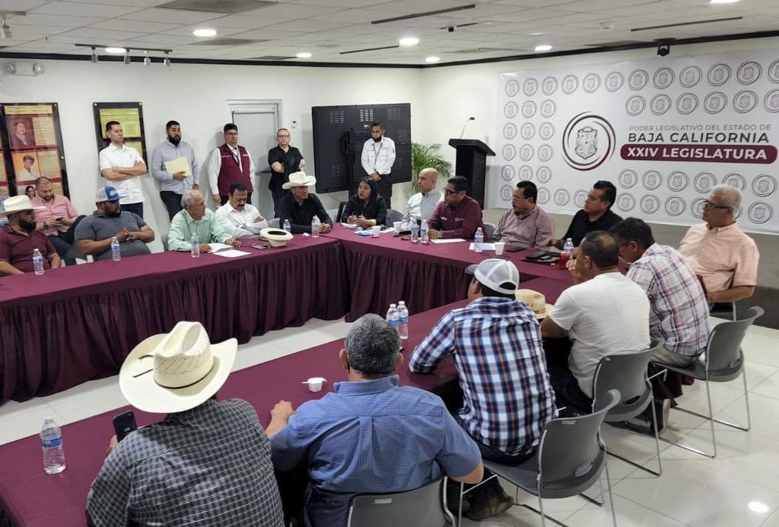 Presidente del Congreso del Estado se reúne con trigueros del Valle de Mexicali