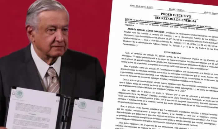 El Presidente López Obrador reiteró que el litio es un mineral estratégico para el beneficio de México e insistió en que no debe ser entregado a potencias extranjeras.