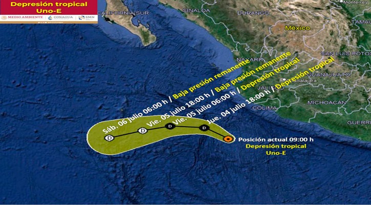 Lluvias, vientos y oleaje en Michoacán, Colima y Jalisco