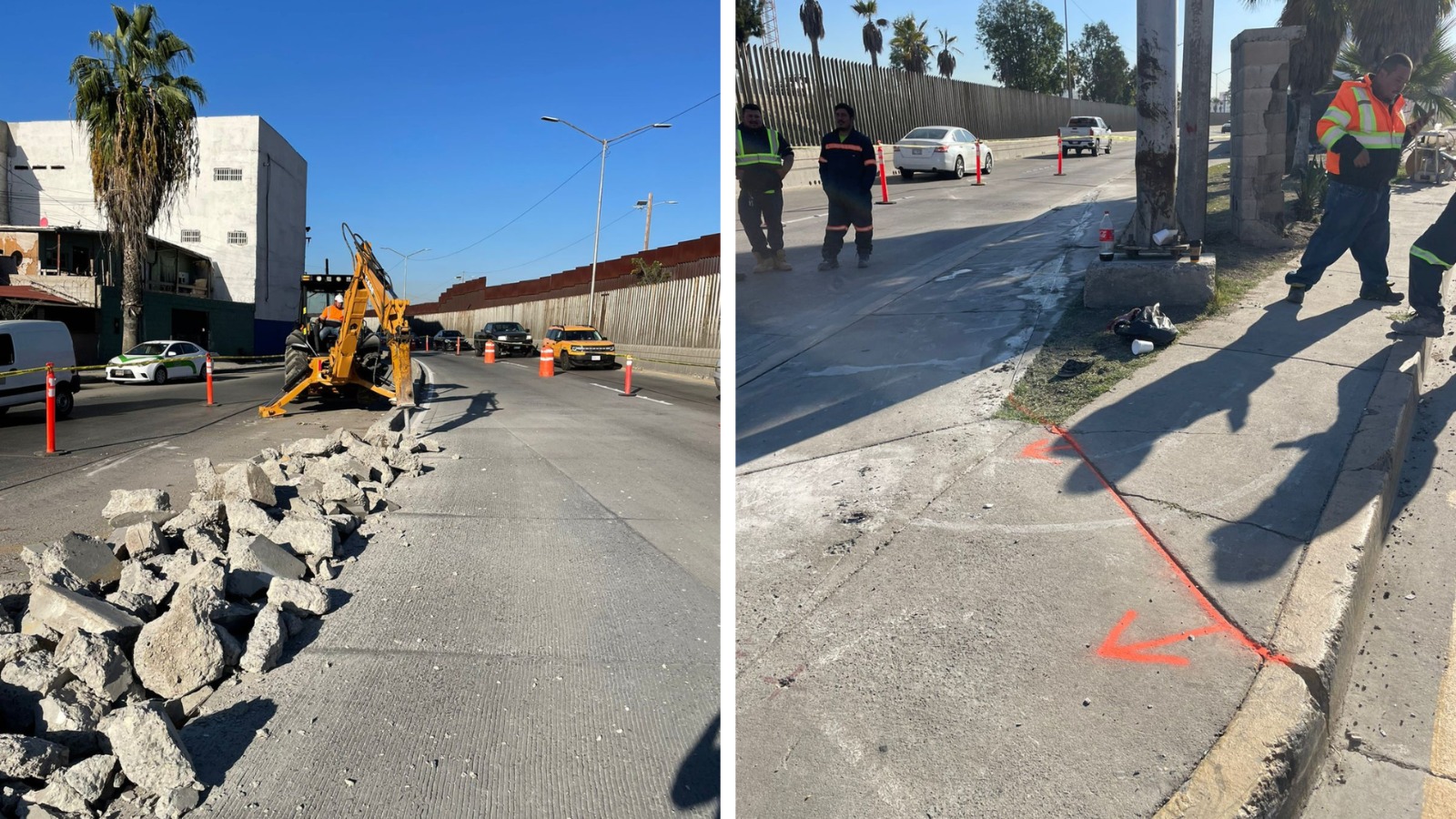 Iniciaron derrumbe de guarniciones por obra del "Viaducto Elevado"