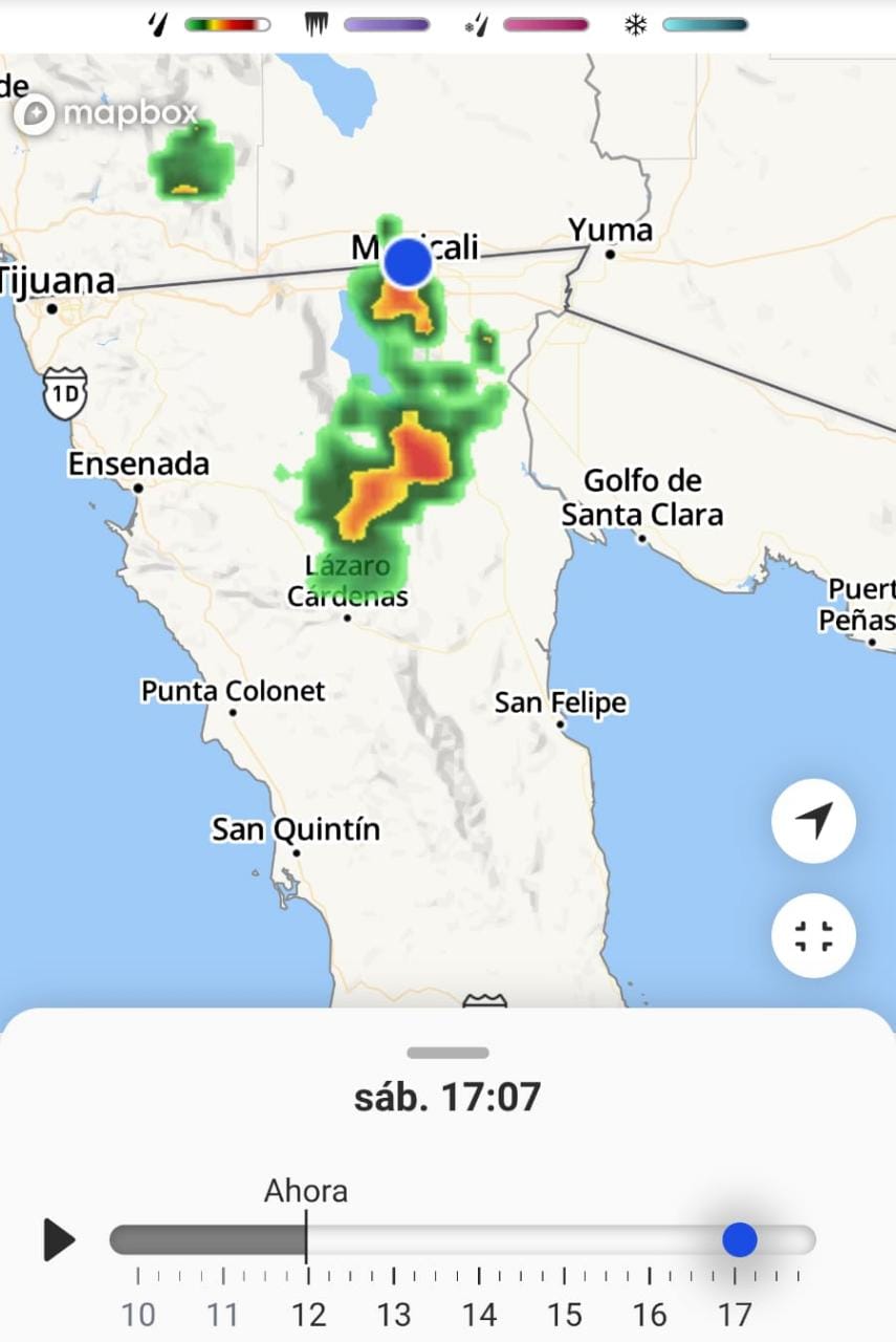 Lloverá en Mexicali