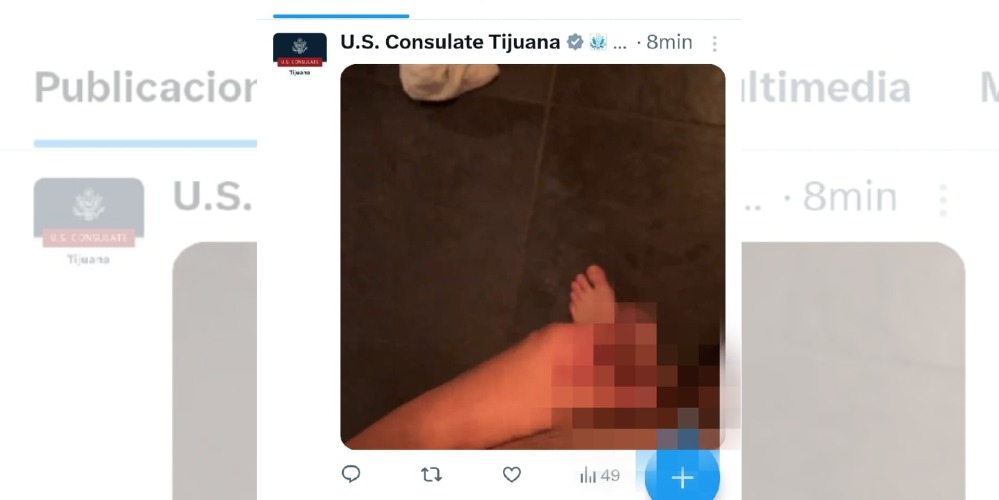 [VIDEO SENSIBLE] Suben video explícito a la cuenta de “X” del Consulado de EUA en Tijuana