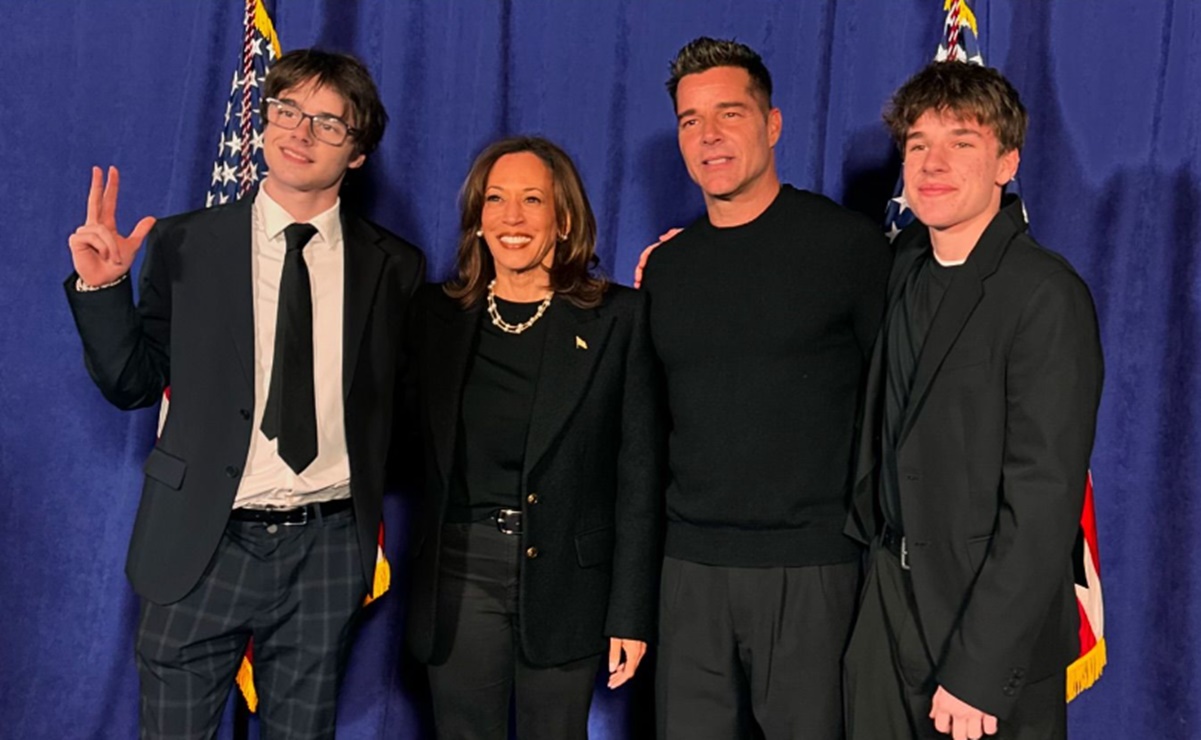 Ricky Martin y sus hijos acuden al mitin de Kamala Harris