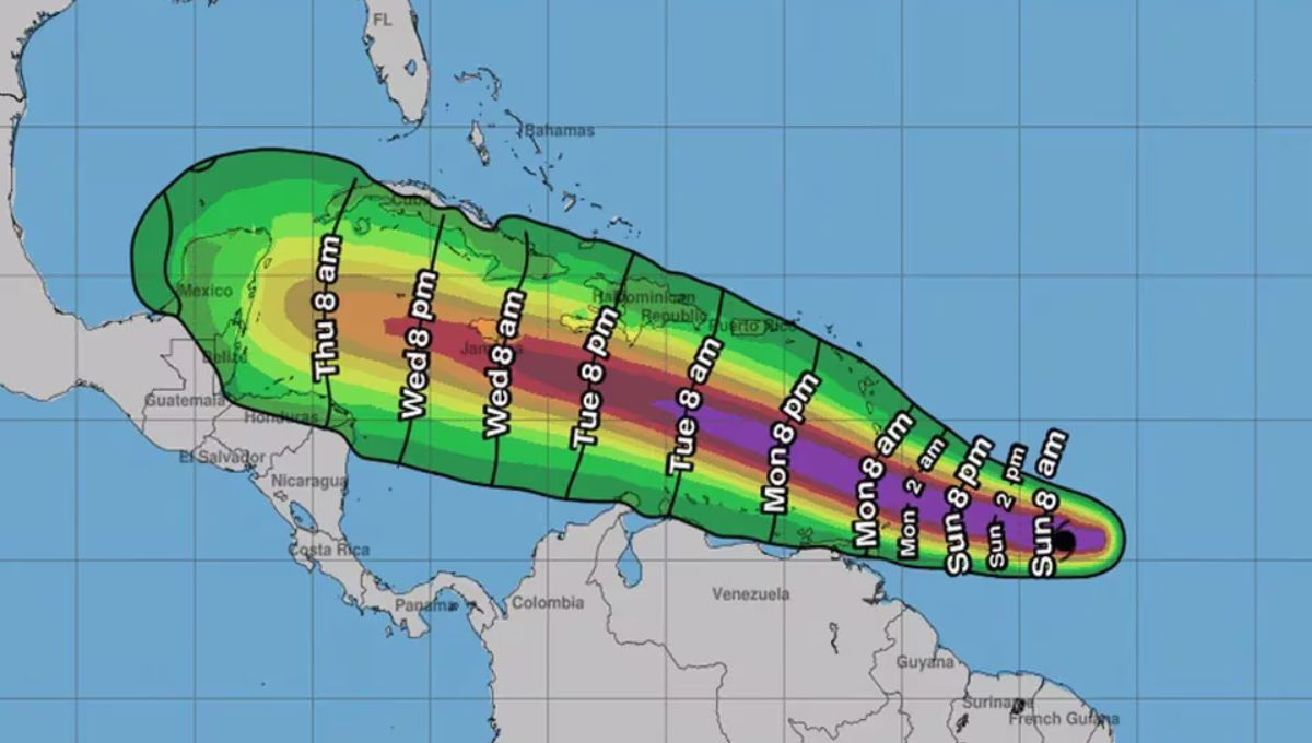 Avance del Huracán Beryl en el Caribe