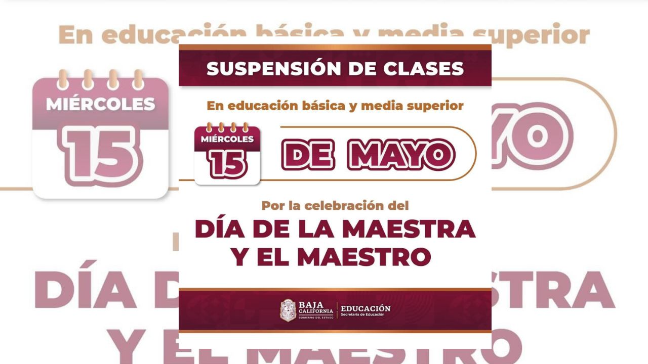 Suspenderán clases por el día del maestro a nivel estatal