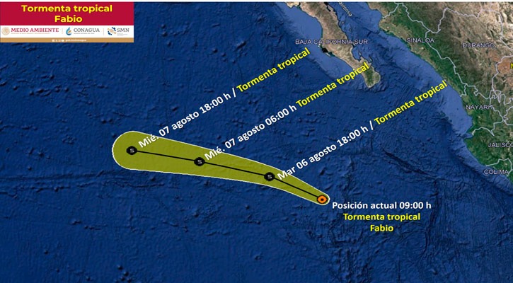 Genera tormenta tropical Fabio vientos y gran oleaje: BCS