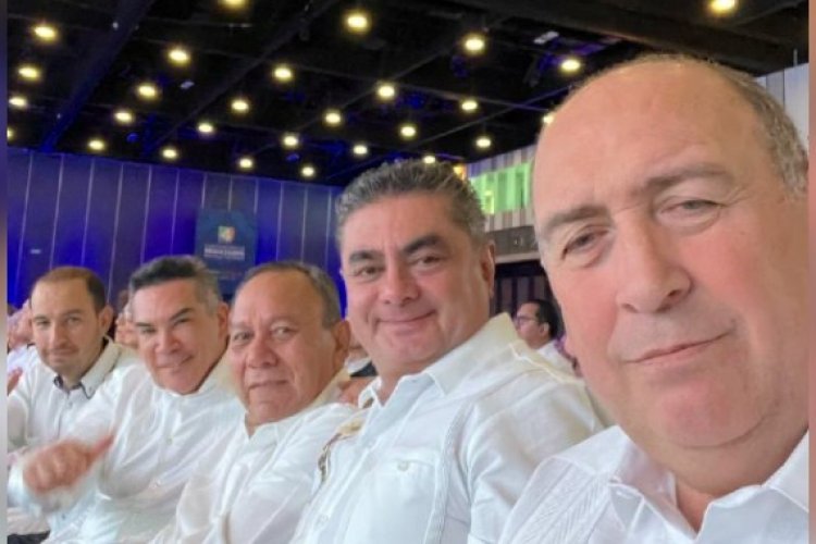 Los dirigentes del PAN, PRI y PRD coincidieron en un evento en Yucatán.